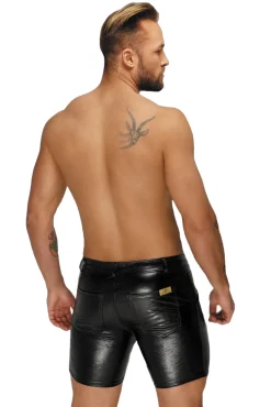 Snake Wetlook Shorts mit feinen Details