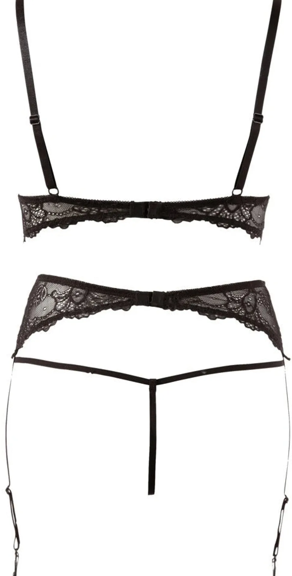 Spitzen Straps Set Ouvert mit Perlen