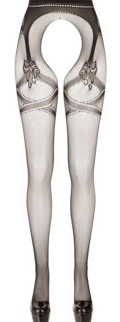 Straps Strumpfhose schwarz ouvert