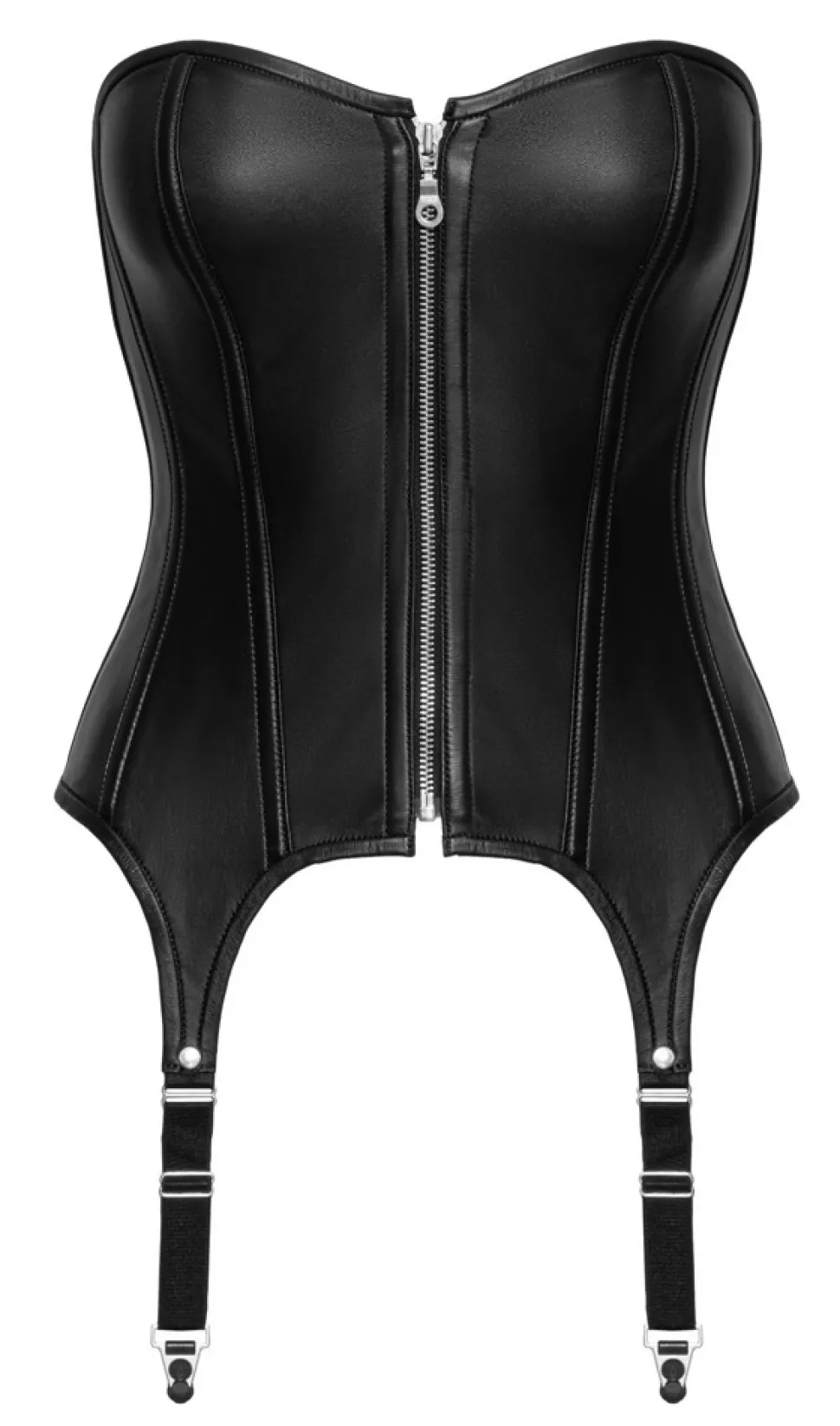 Straps-Corsage aus feinstem Leder mit Reißverschluss