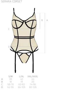 Straps-Dessous-Set aus Tüll mit String sexy Dessous Strapshalter