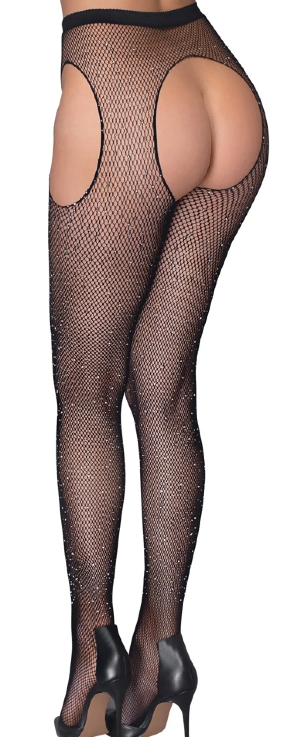 Straps-Strumpfhose mit Glitzersteine