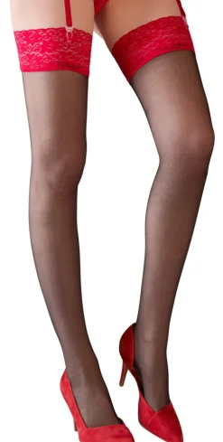 Strümpfe schwarz/rot