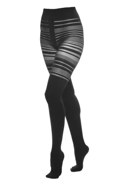 Strumpfhose mit Streifen in schwarz