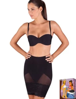 Super Control Skirt - Rock mit Spitze schwarz