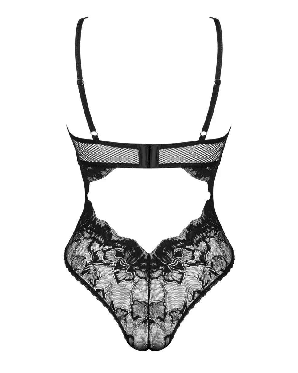 Teddy mit schöner Spitze in schwarz