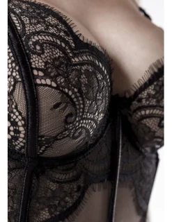 2-teiliges Lingerie-Corsagen-Set schwarz