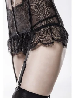 2-teiliges Lingerie-Corsagen-Set schwarz