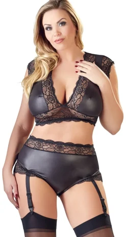 Top und Straps-Slip schwarz
