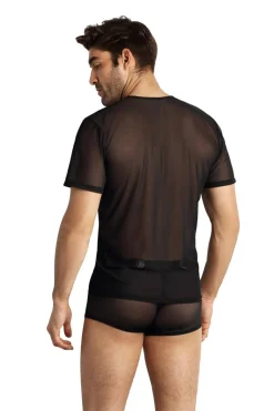 Transparentes Shirt aus Mesh Partyoutfit Clubwear