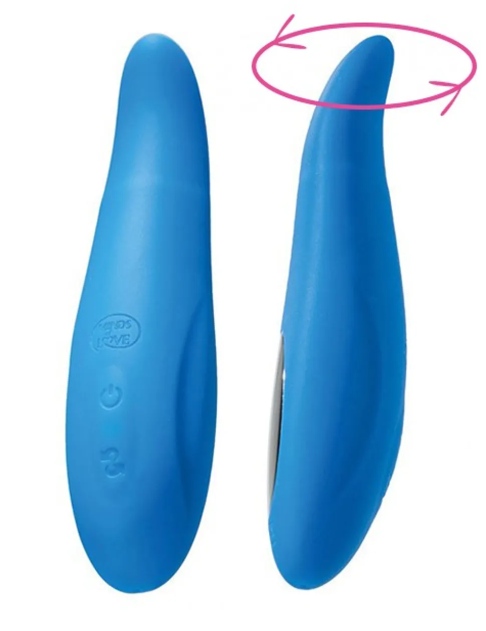 Vibrator Gusto mit rotierender Spitze, blau