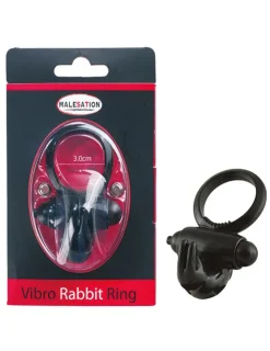 Vibro-Rabbit-Ring schwarz Penisring