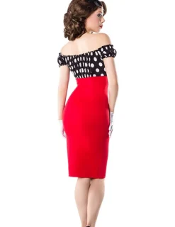 Vintage Kleid in rot mit Polka Dot Muster