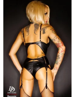 Wetlook Corsage Elvire Strapshemd Slip schwarz