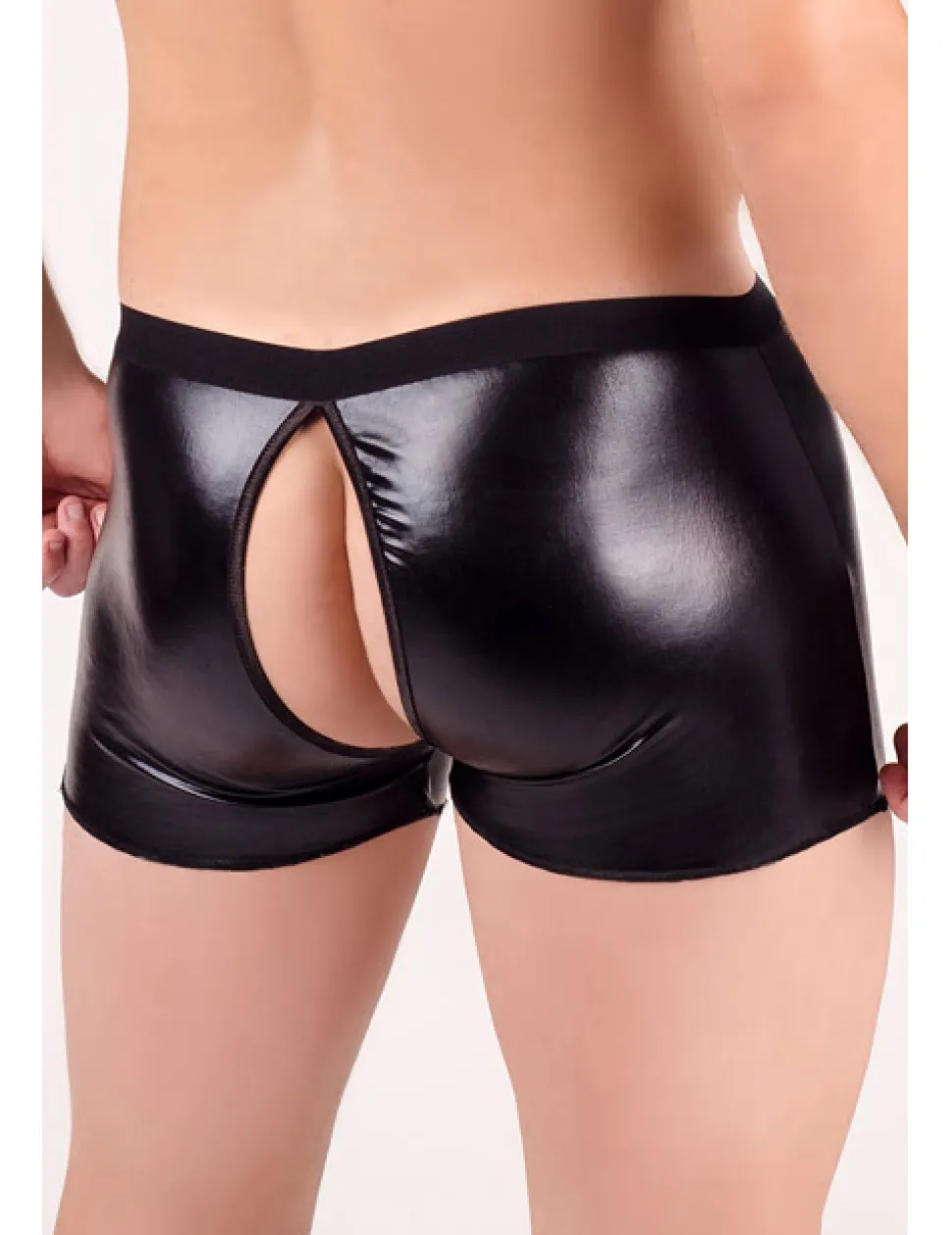 Wetlook Herren Boxershort ouvert schwarz