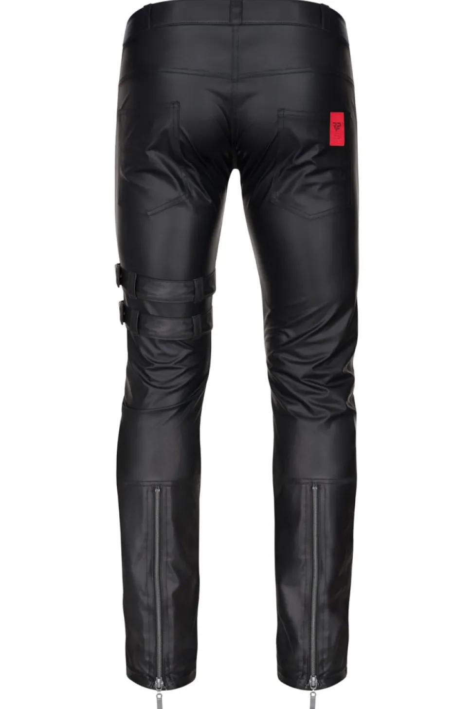 Wetlook Herren-Hose Slim-Fit Schnürrungen, Reißverschlüssen