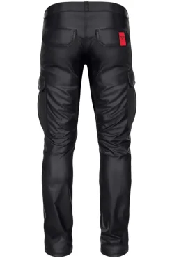 Wetlook Herren-Hose Slim-Fit Gürtelschnallen