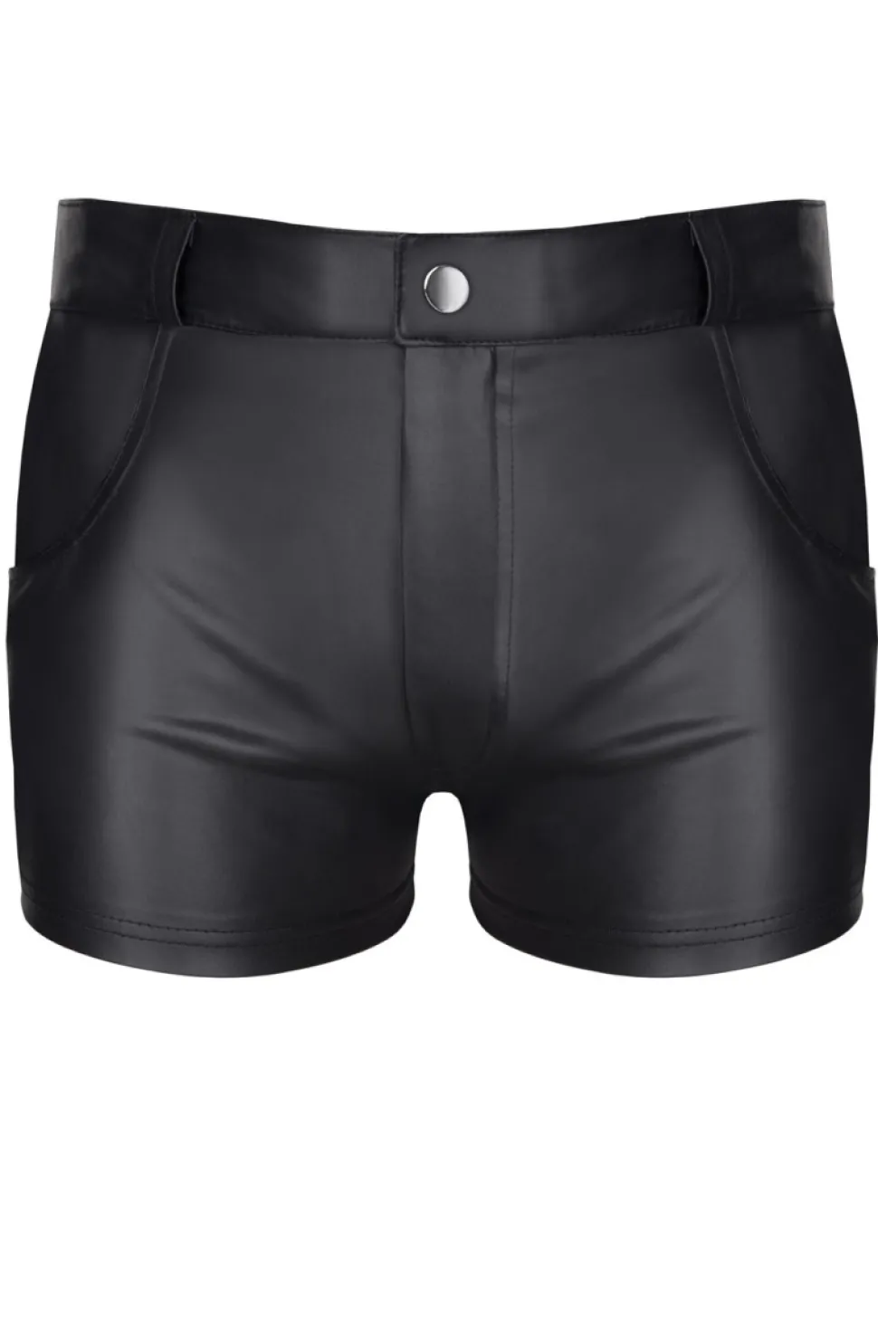 Wetlook Herren-Shorts Slim-Fit Gürtelschnallen