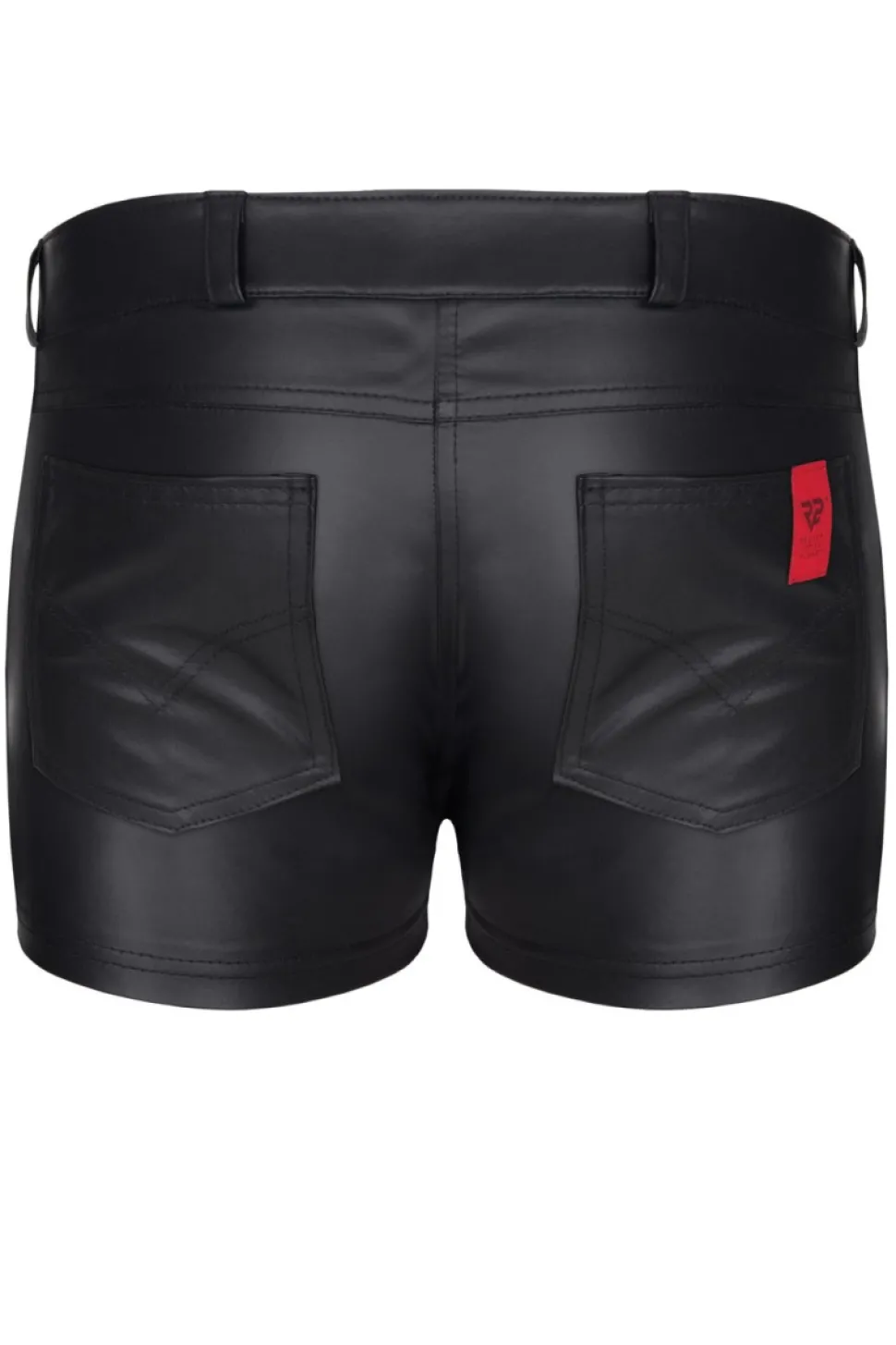 Wetlook Herren-Shorts Slim-Fit Gürtelschnallen