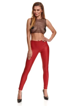 Wetlook Leggings mit Gesäßtaschen