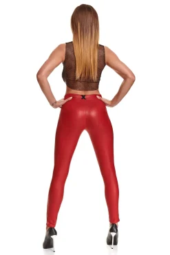 Wetlook Leggings mit Gesäßtaschen