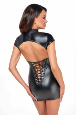 Wetlook Minikleid mit offenem Rücken