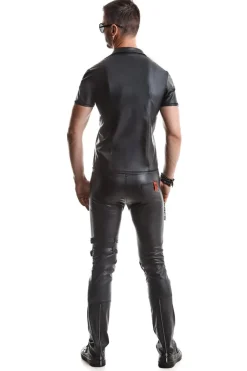 Wetlook Polo-Shirt mit Reißverschluss und feinen Details