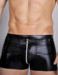 Wetlook Shorts mit Reißverschluss