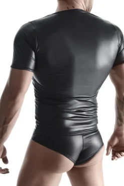 Wetlook T-Shirt kurzärmlig schwarz