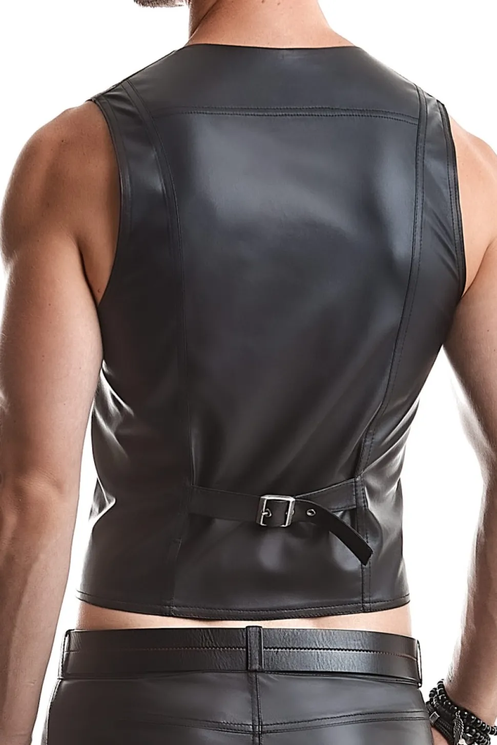 Wetlook Weste Metallschnalle Slim-Fit