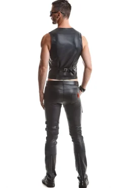 Wetlook Weste Metallschnalle Slim-Fit