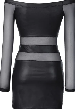 Wetlook-Club langärmliges Minikleid schwarz