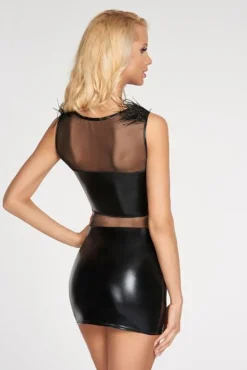 Wetlook-Kleid Moche 7H601414M schwarz