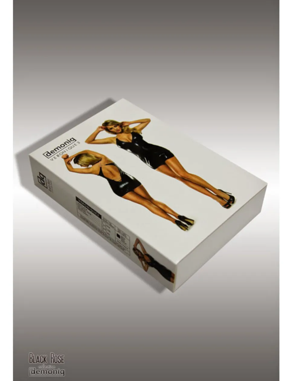 Wetlook-Kleid Veronique schwarz