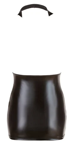 Wetlookminikleid schwarz