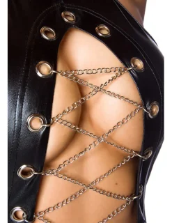 Wetlook-Overall mit Cutouts