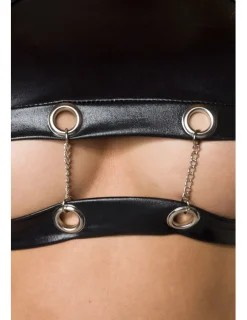 Wetlook-Set mit Ketten schwarz