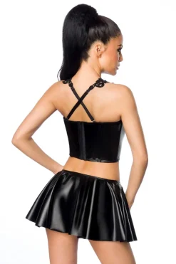 Wetlook-Set mit Spitze 18267 schwarz